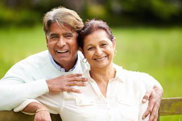 Older couple smiling